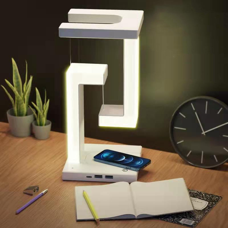 Anti-Gravity Magnetic Levitation Table Lamp with Creative Smartphone Wireless Charging For Home Bedroom